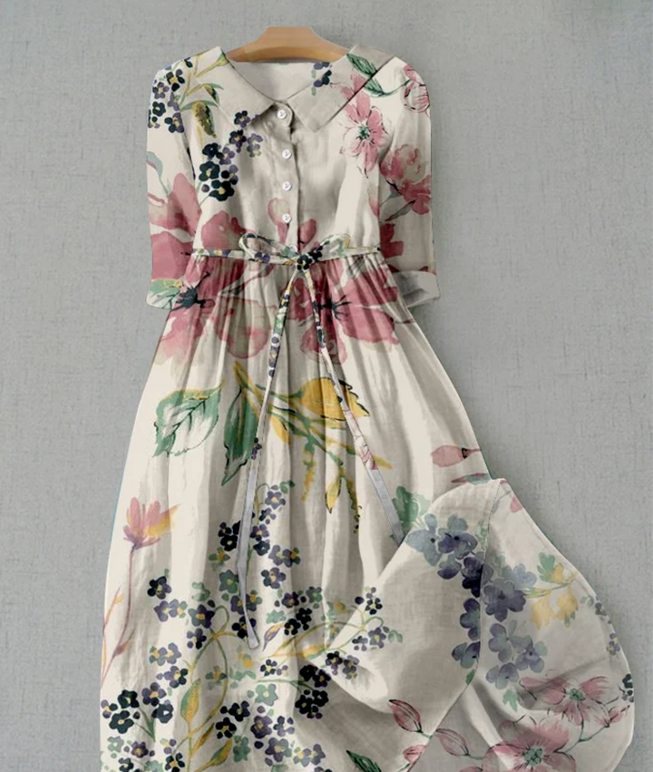 Amarae Women's Floral Button-Front Summer Midi Dress