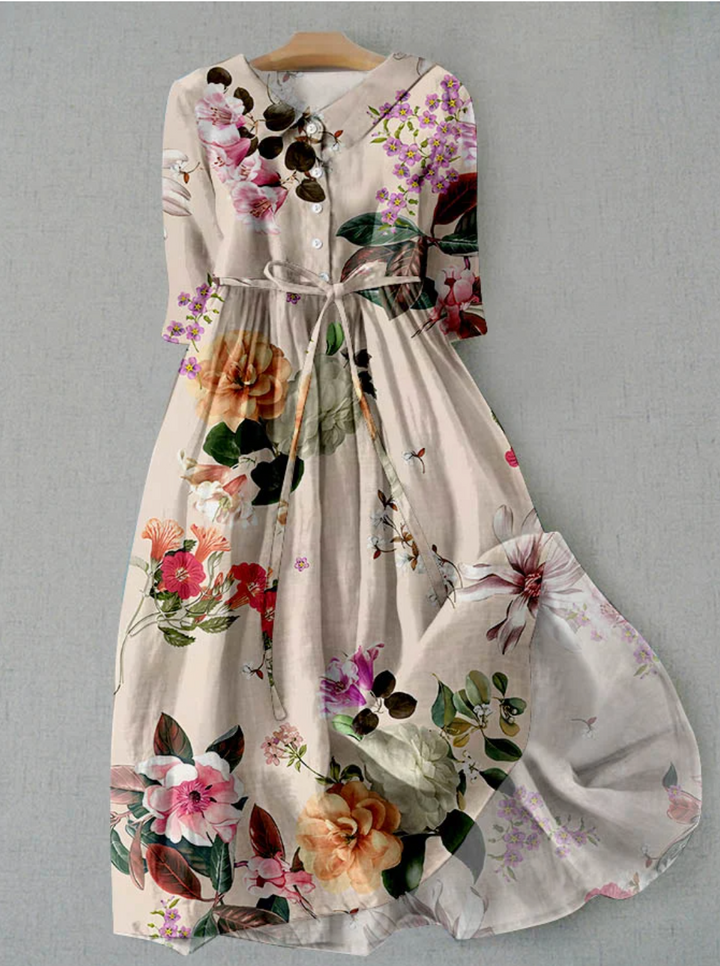 Amarae Women's Floral Button-Front Summer Midi Dress