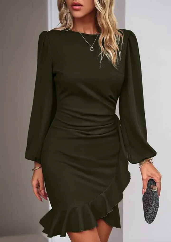 Mary Elegant Ruched Mini Dress - Elena Harper