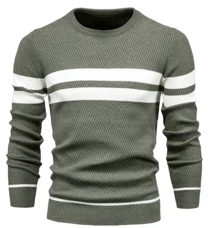 LAURENT MONACO | ELEGANT PULLOVER FOR MEN WITH HERRINGBONE PATTERN