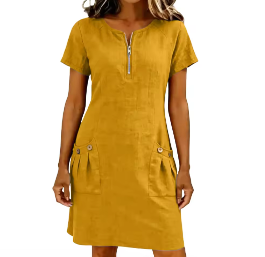 Adelise Soft-Touch V-Neck Summer Dress - Elena Harper