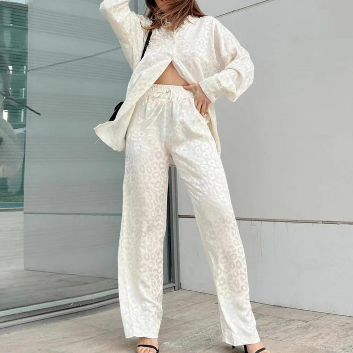 Chic and Comfortable Two-Piece Set for Women - Celeste