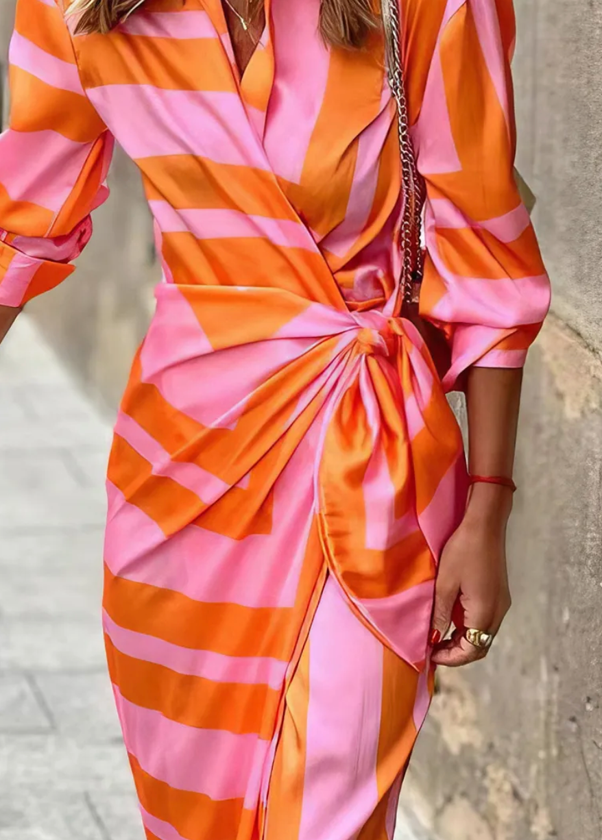 Aurora Vibrant Radiance Flowy Dress - Elena Harper