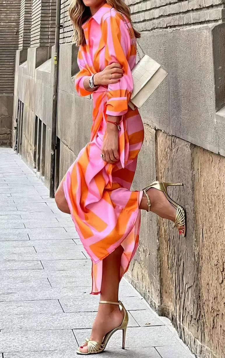 Aurora Vibrant Radiance Flowy Dress - Elena Harper