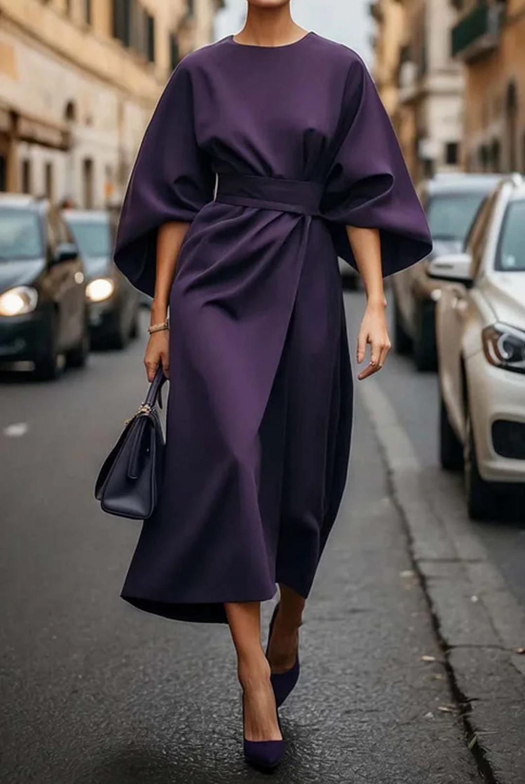 Louise Elegant Dress with Lantern Sleeves - Elena Harper