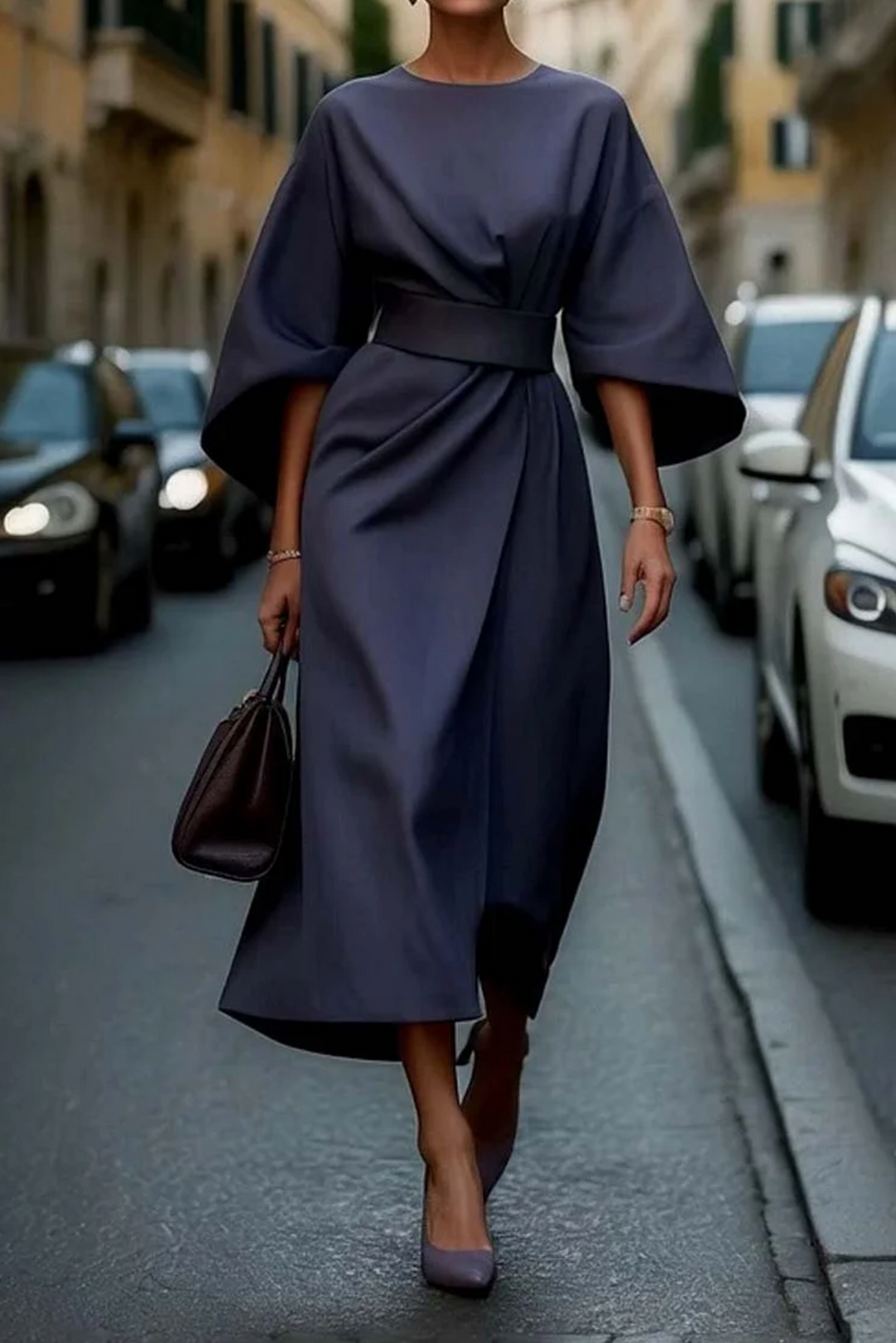 Louise Elegant Dress with Lantern Sleeves - Elena Harper