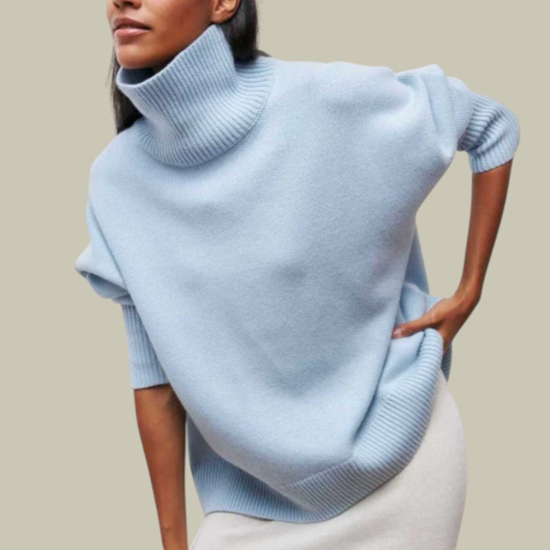 Stefanie Relaxed Fit Turtleneck Sweater for Women, view 6 - Elena Harper