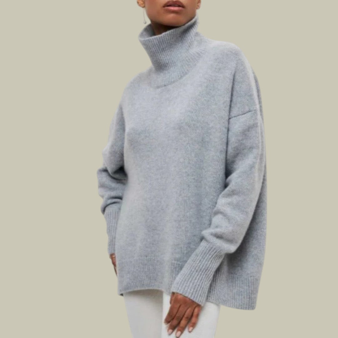Stefanie Relaxed Fit Turtleneck Sweater for Women, view 3 - Elena Harper