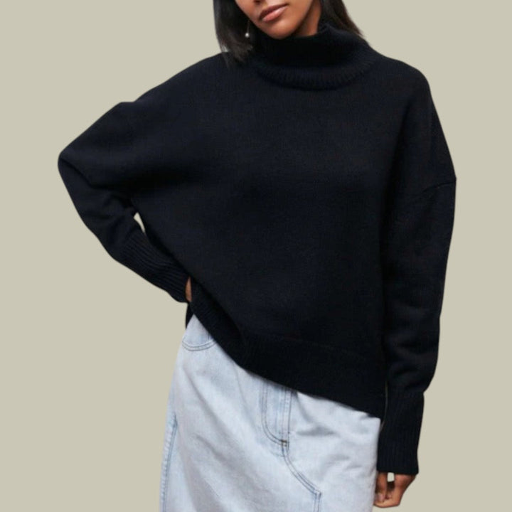 Stefanie Relaxed Fit Turtleneck Sweater for Women, view 4 - Elena Harper