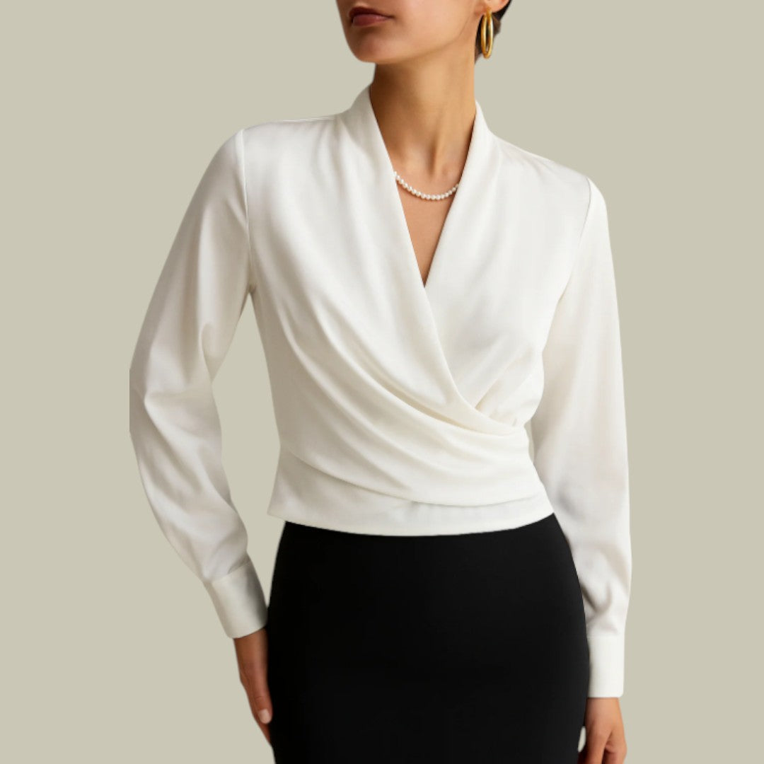Verena | Elegant Satin Wrap Blouse for Women