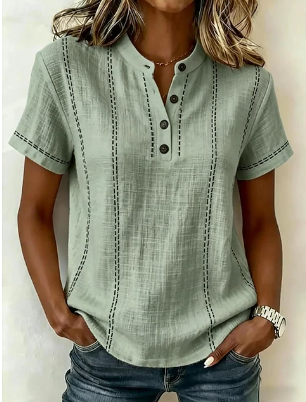 Women's Textured Button-Front Henley Top