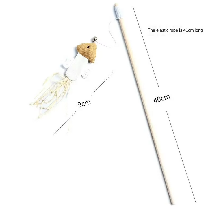 Interactive Cat Toy Set with Natural Feathers & Bells