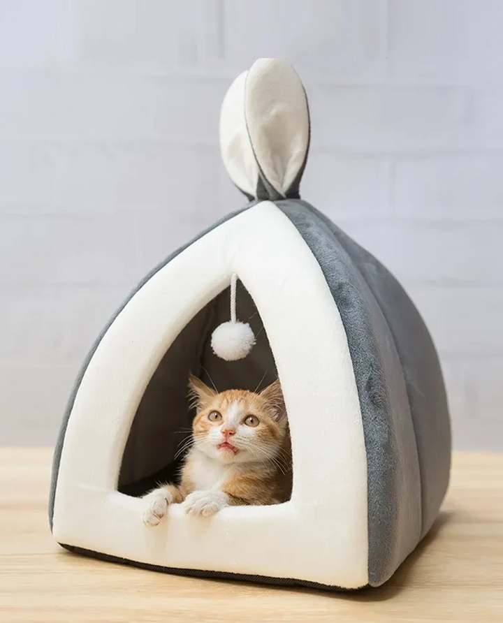 Cuddly & Cozy Cave Cat Bed with Play Ball