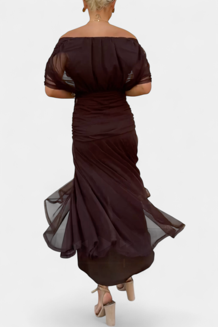 Long Floral Dress Alondra with V-Neck - Elena Harper