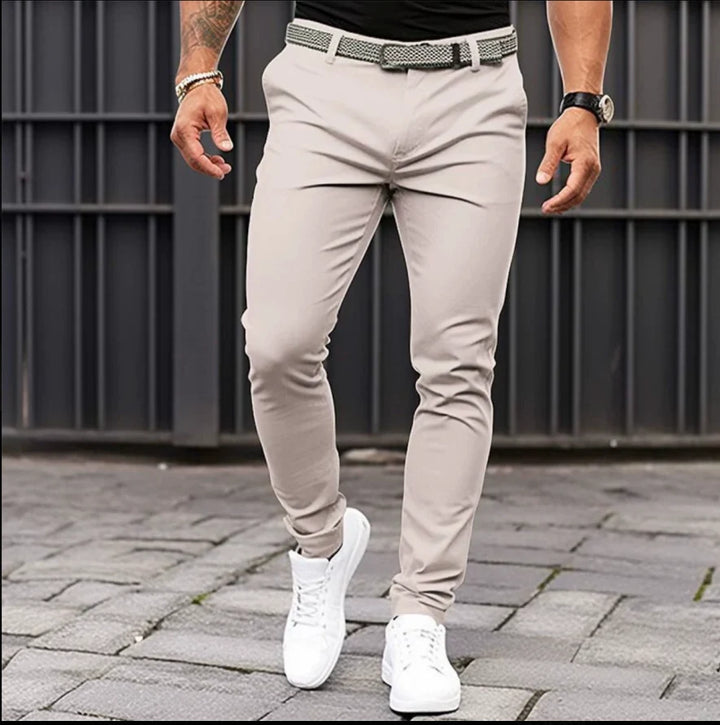 Slim Fit Trousers | Stretch Tapered Jogger Style