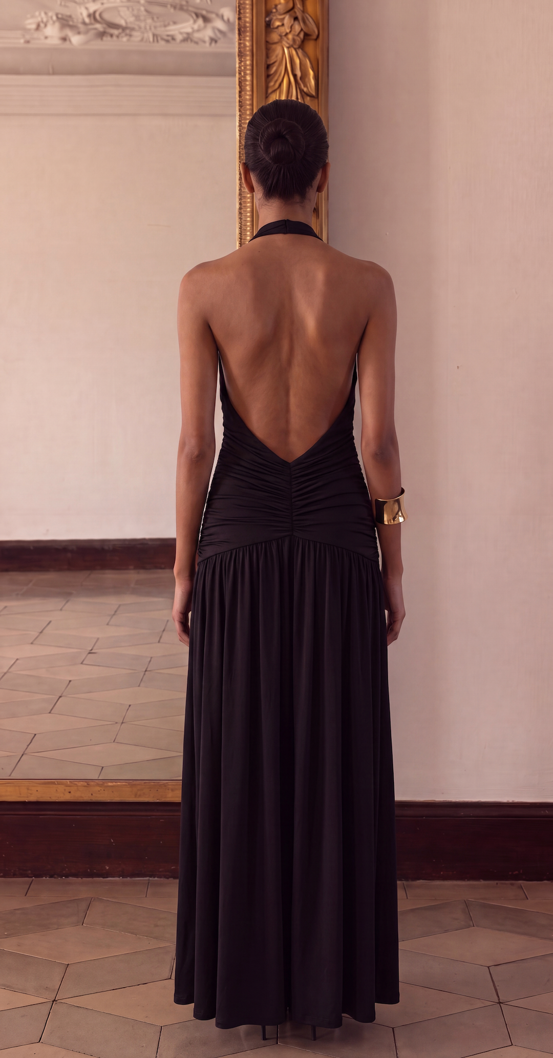 Charlotte Reid | Plunge Halter Party Maxi Dress For Women (Christmas / NYE)