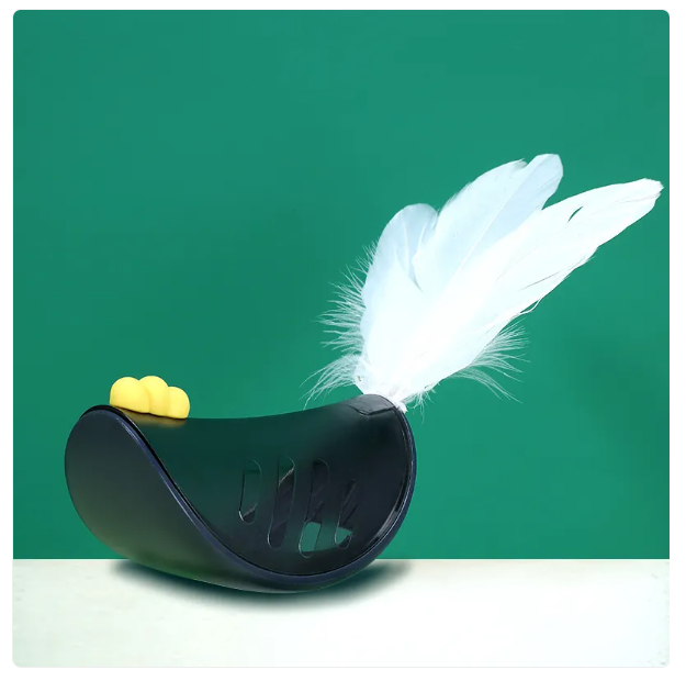Interactive Cat Toy: Feather & Treat Dispenser for Playful Felines