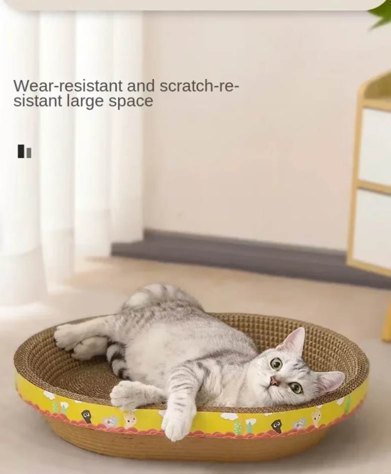 Cat's Durable Scratching Lounge & Comfort Bed - Protect Your Furniture