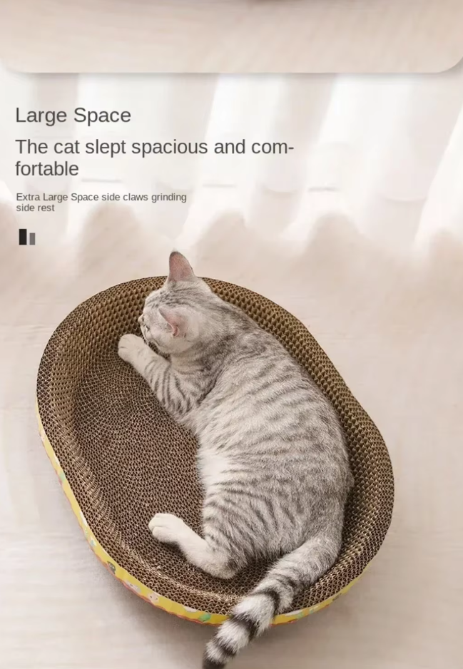 Cat's Durable Scratching Lounge & Comfort Bed - Protect Your Furniture