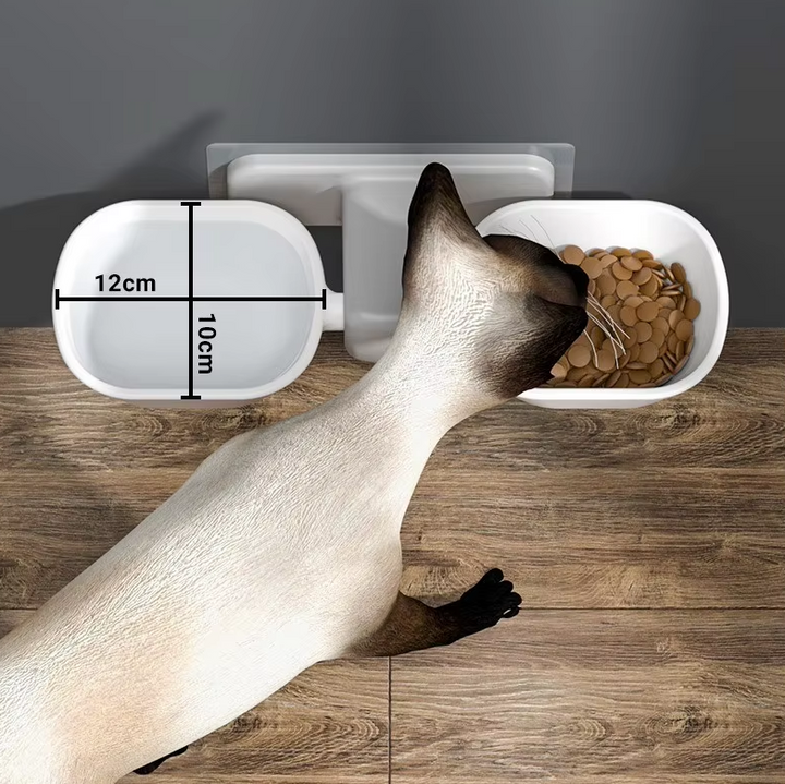 Pet Wall Mount Food & Water Bowls - Space-Saving Design