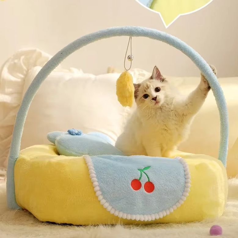 Cat's Plush Duck Bed for Ultimate Comfort & Playtime Relaxation