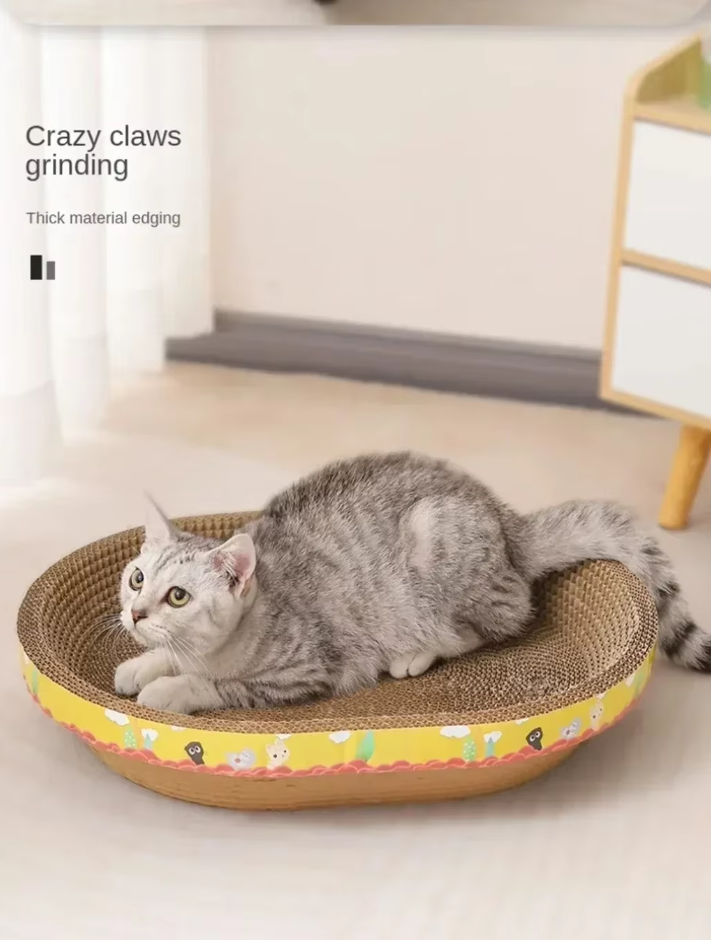 Cat's Durable Scratching Lounge & Comfort Bed - Protect Your Furniture