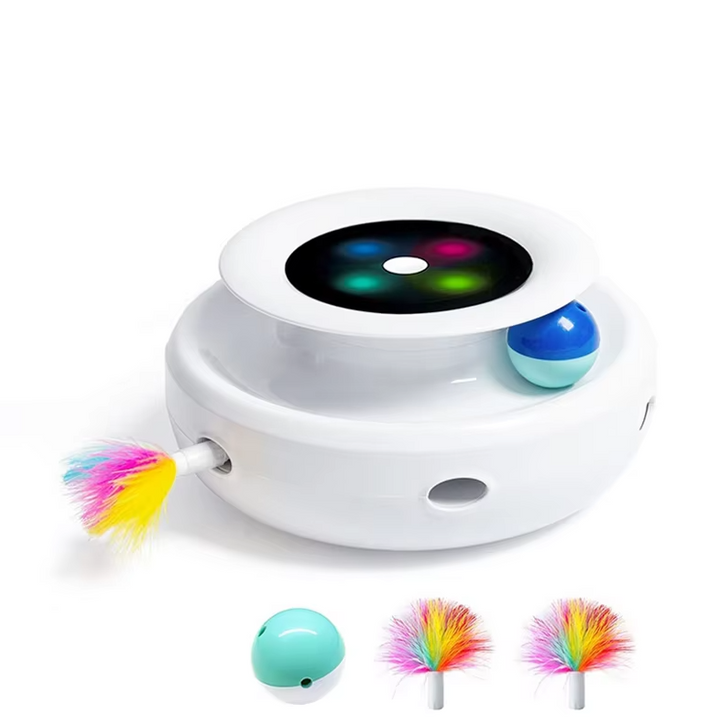 Interactive Cat Toy - Moving LED & Feather Play for Instinct