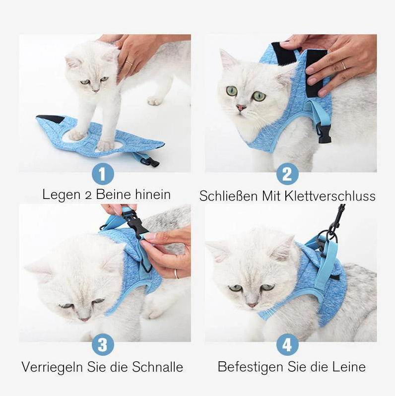 Cat's Secure Anti-Escape Harness with Leash for Safe Walks