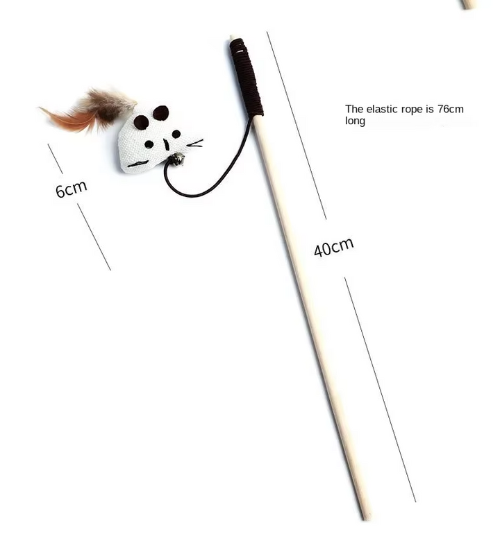 Interactive Cat Toy Set with Natural Feathers & Bells