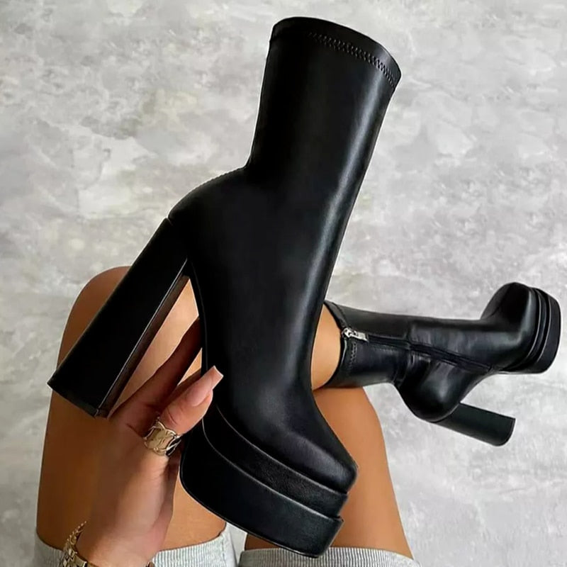 Ava - Platform Ankle Boots