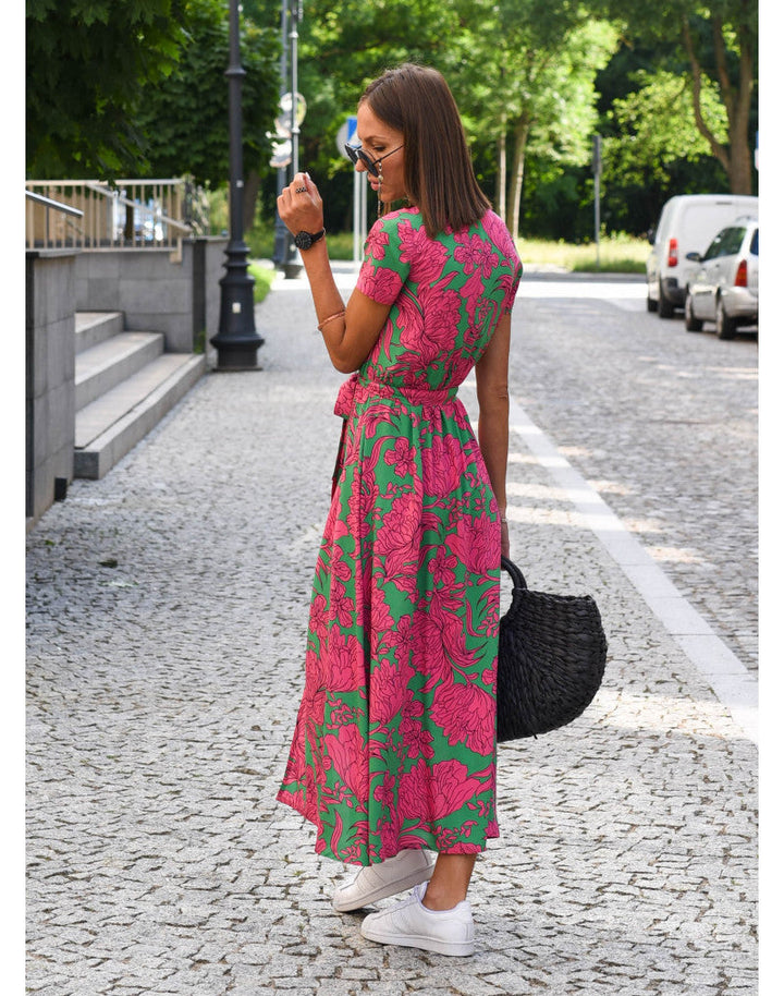 Yasmine Stylish V-Neck Dress - Elena Harper