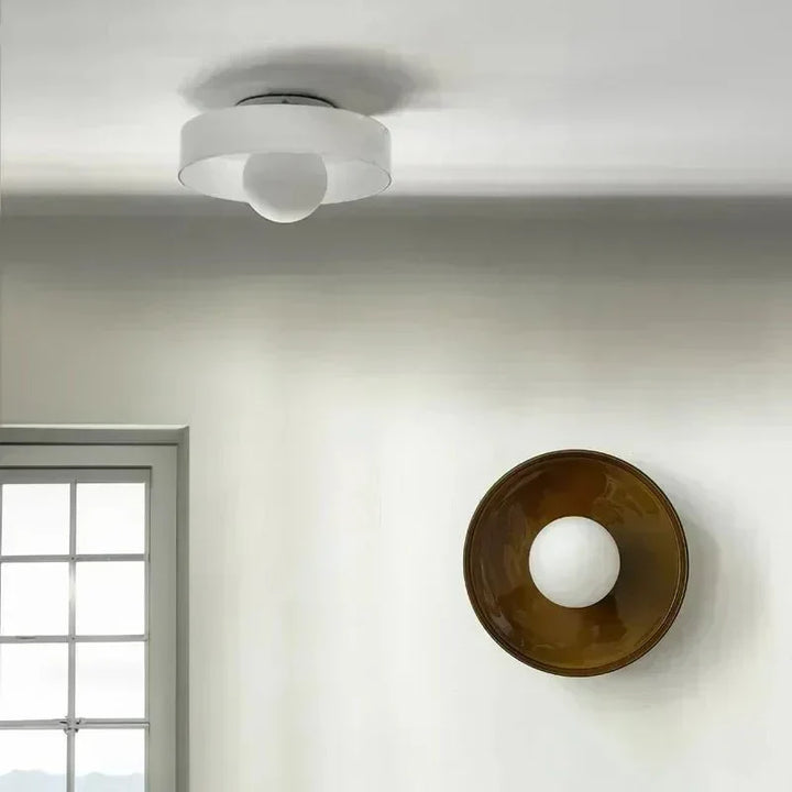 Scandinavian Glass Ceiling Lamp - Modern Home Lighting