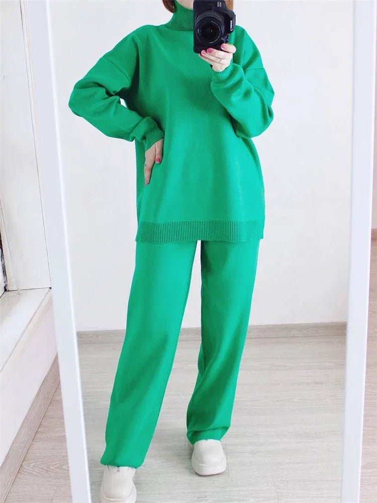 Aria Cozy Turtleneck Set, view 3 - Elena Harper