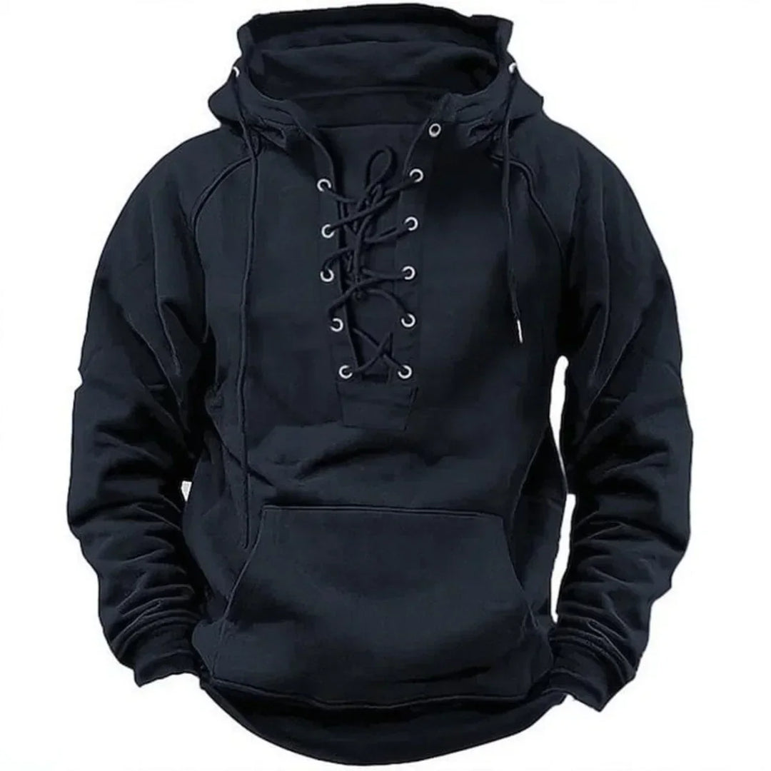 Men's Thick Hoodie – Warm Retro Style for Outdoors and City