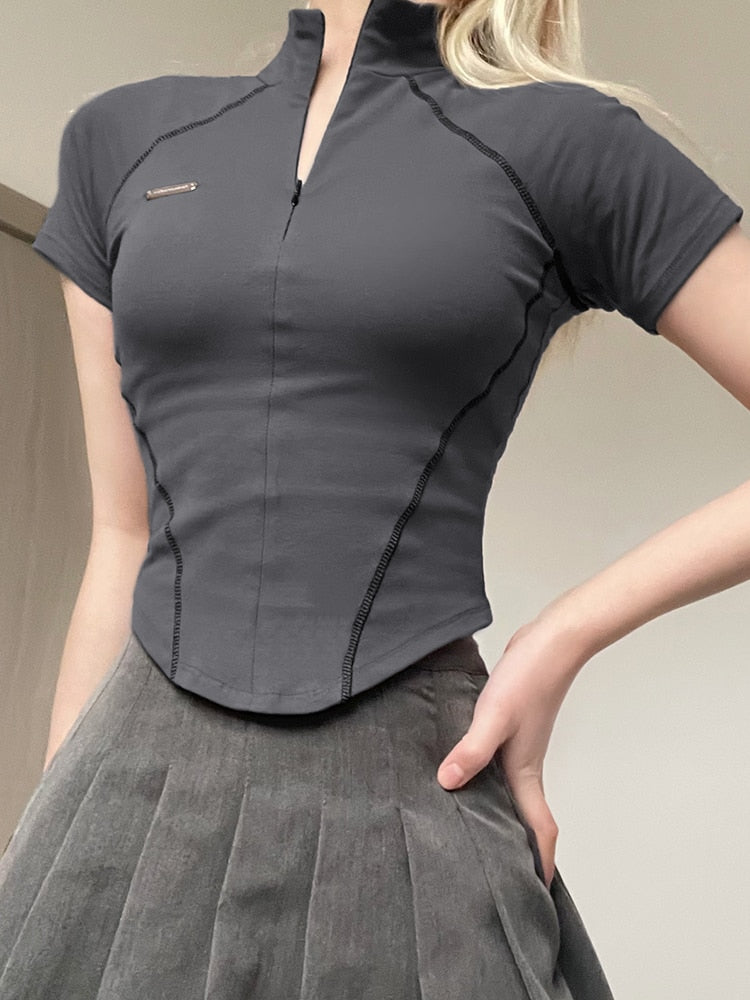 FitFlare Fashion Sports Blouse with Zipper
