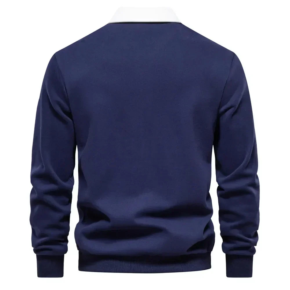 LAURENT MONACO | POLO SWEATER WITH REFINED CONTRASTS