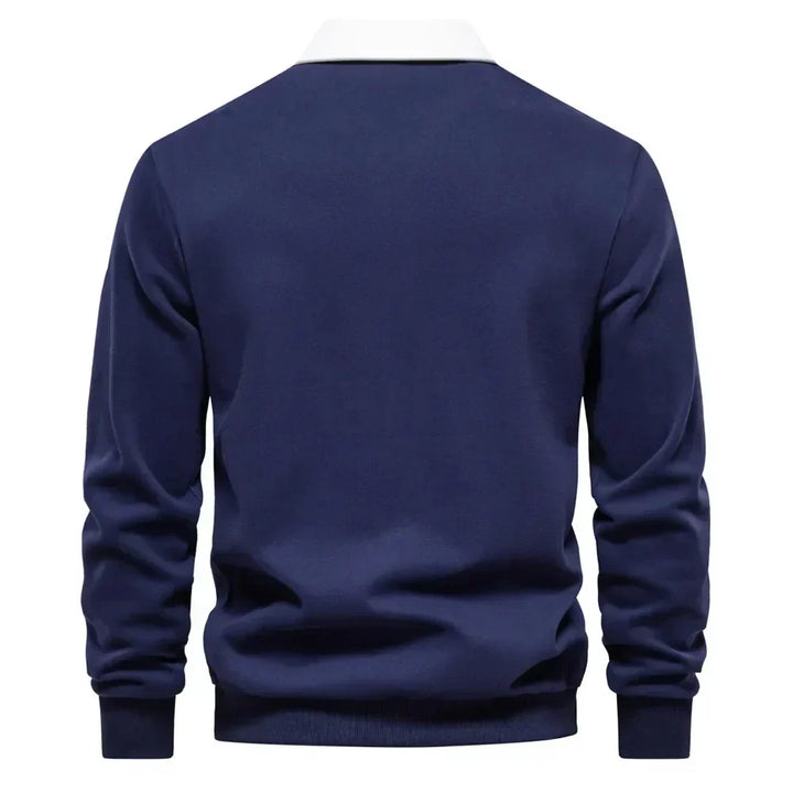 LAURENT MONACO | POLO SWEATER WITH REFINED CONTRASTS