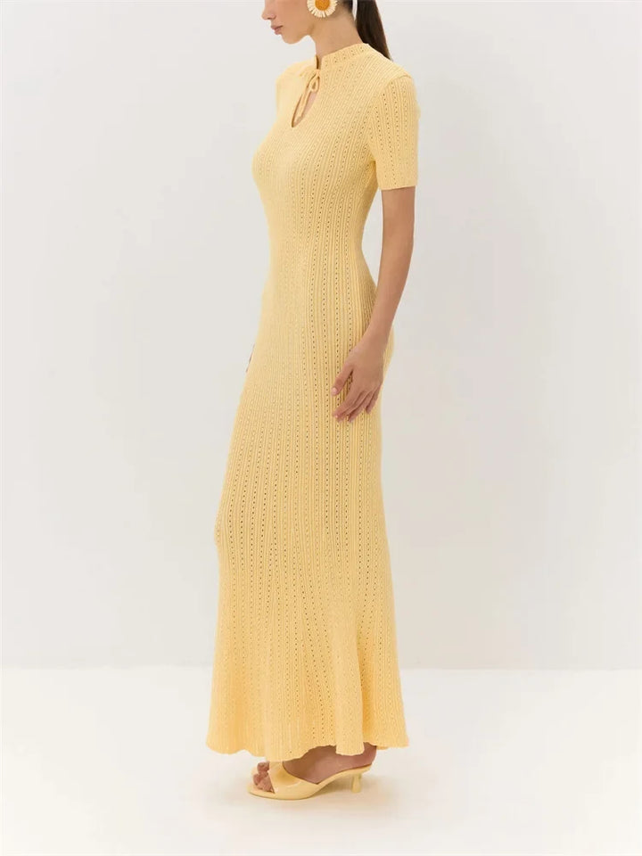 Kalliope Elegant Knit Dress, view 8 - Elena Harper