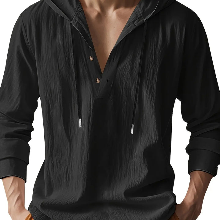 Luxury Linen Hooded Shirt - Elena Harper