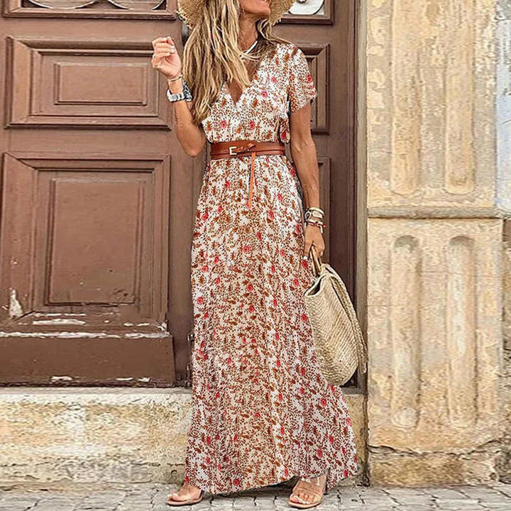 Vivienne Floral Pleated Midi Dress - Elena Harper
