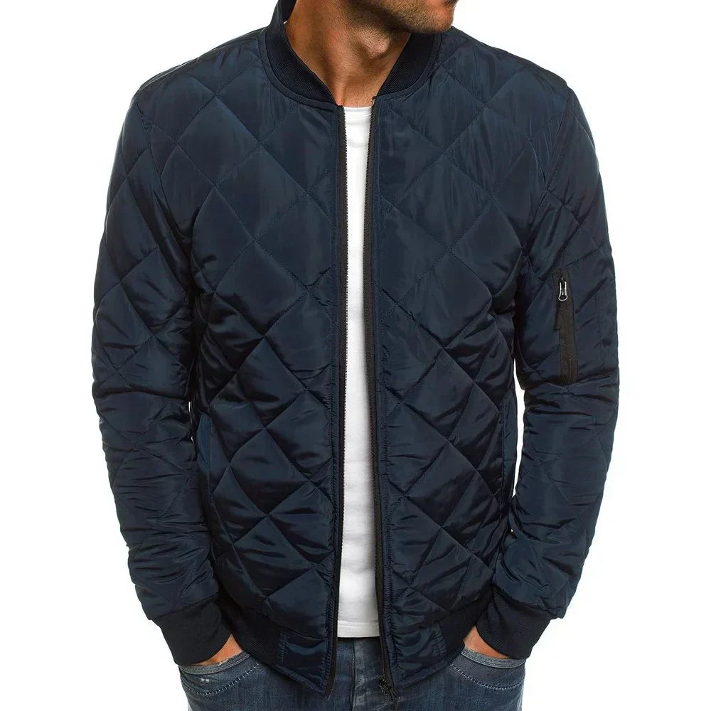 Christian | Men's Quilted Bomber Jacket with Zipper