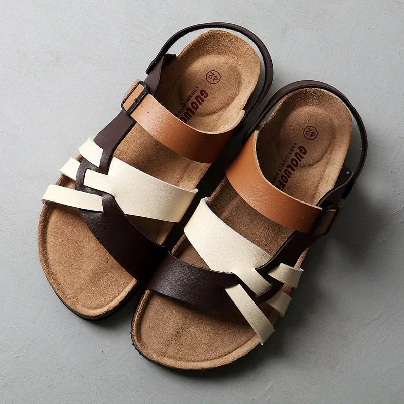 Slingback Sandals with Open Toe and Buckle Closure for Men