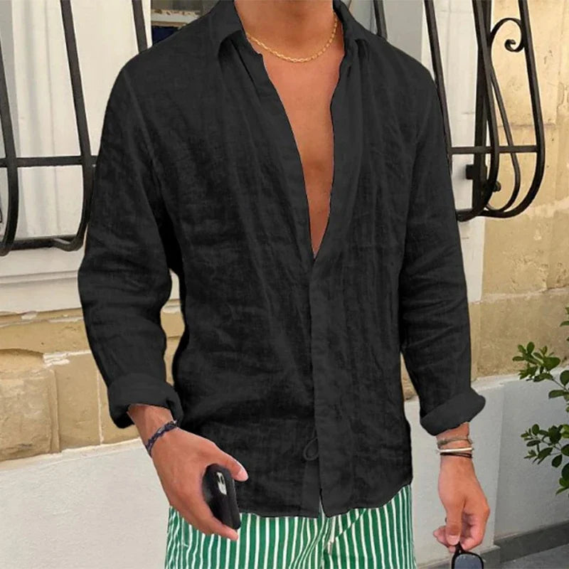Marcello Lightweight Linen Shirt, view 4 - Elena Harper