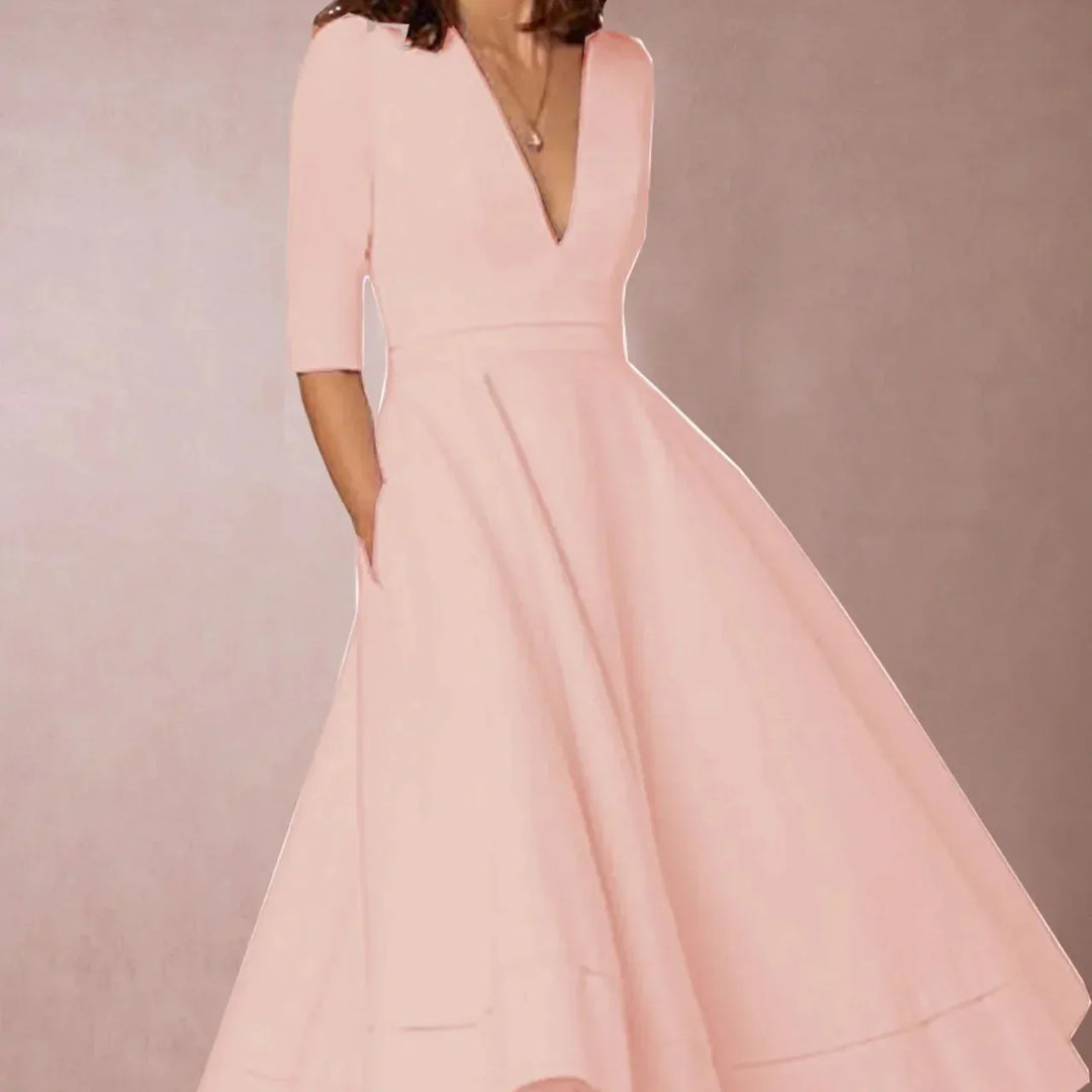 Vintage Women's A-Line Dress from the 60s with Flared Skirt Elegant and Feminine, view 6 - Elena Harper
