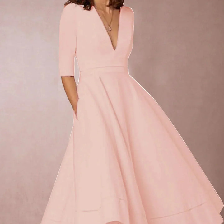 Vintage Women's A-Line Dress from the 60s with Flared Skirt Elegant and Feminine, view 6 - Elena Harper