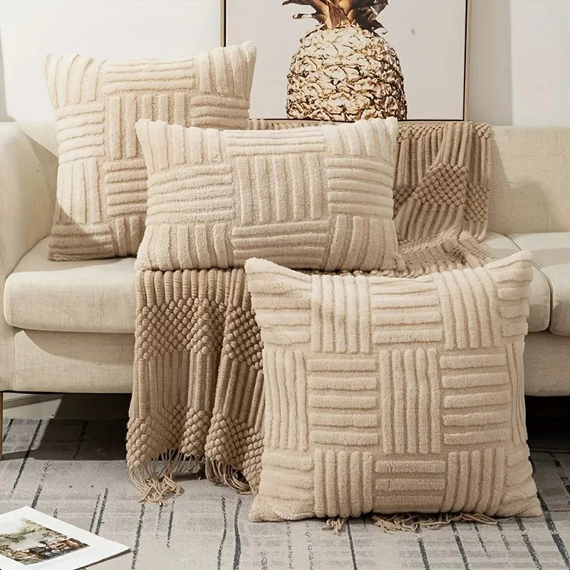 Faux Fur Plush Pillow Covers, view 2 - Elena Harper