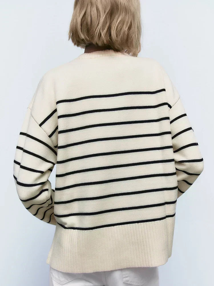 Louise Striped Couture Sweater, view 4 - Elena Harper