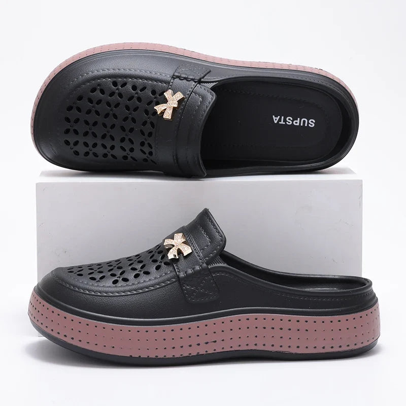 Gaia Soft Perforated Sandals, view 8 - Elena Harper