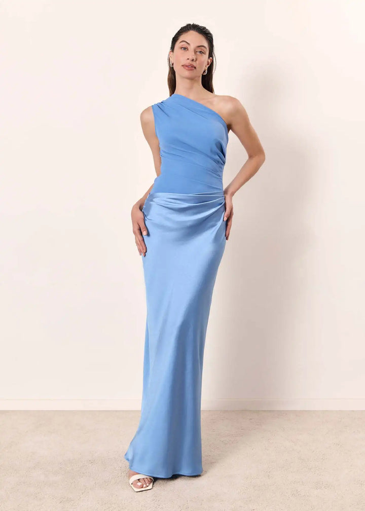 Maxi Dress with Satin Collar