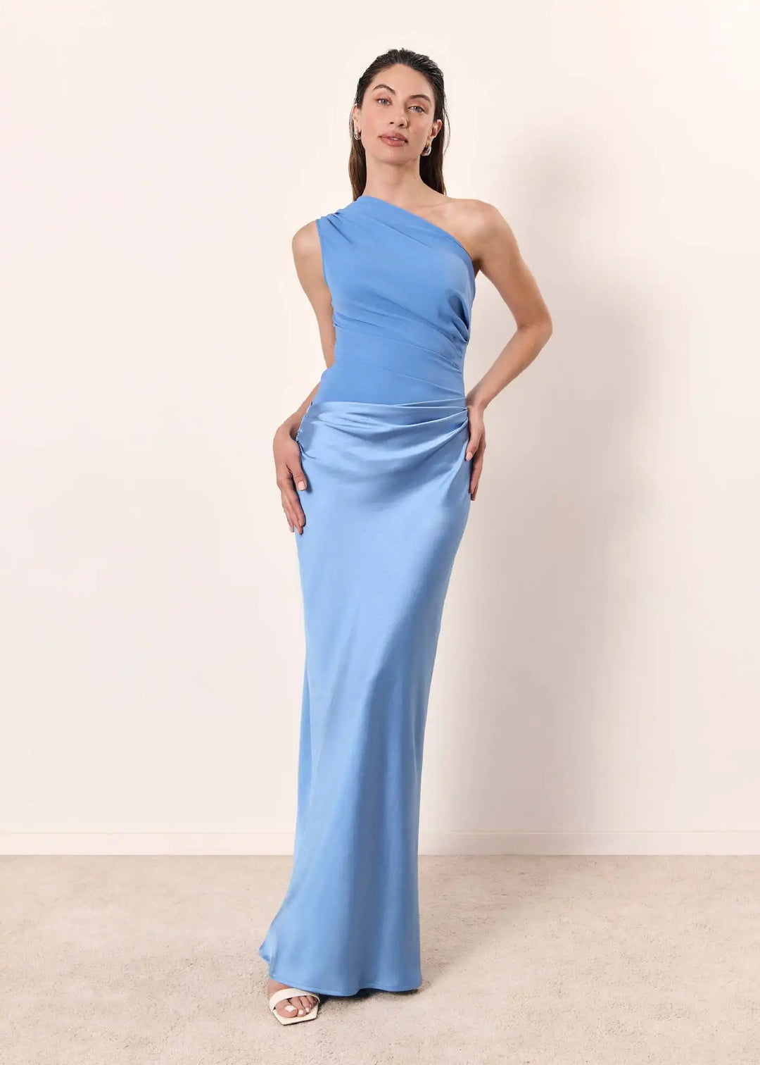 Maxi Dress with Satin Detail, view 8 - Elena Harper